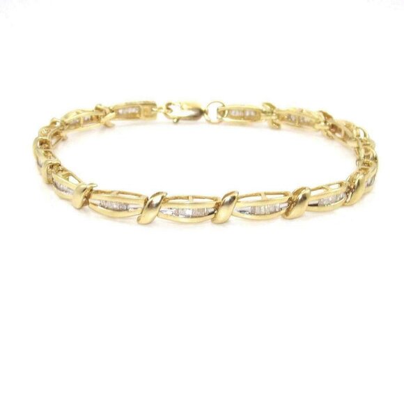 14K Yellow Gold Bracelet Natural Diamond 1 ct